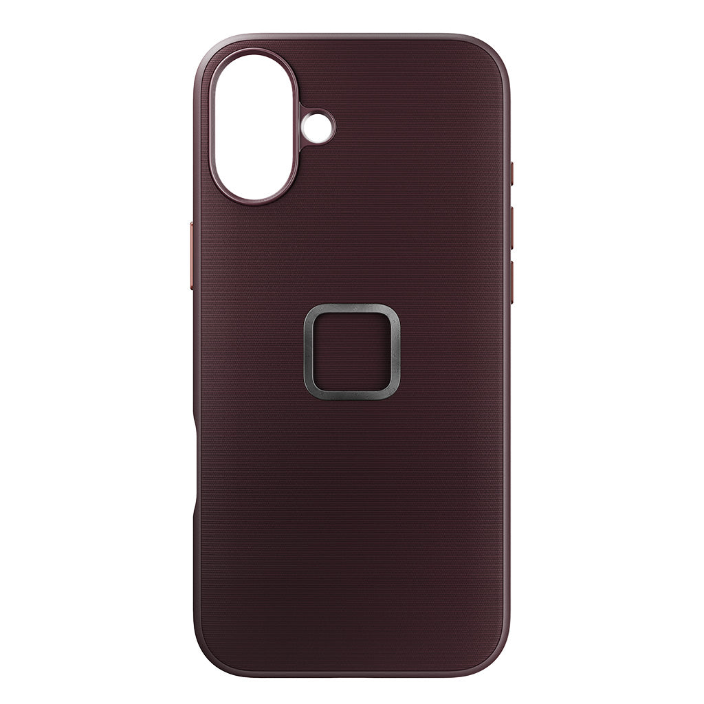 Peak Design fabric case for iPhone 16 Plus in Eclipse, rear view