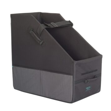Black Vincita Keeper Bike Box 2.0 for Brompton G Line, empty box on a white background